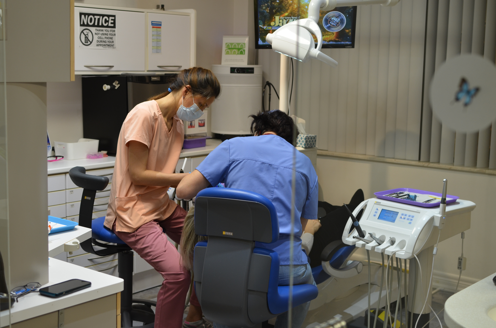 Dr. Flavia assisting a patient