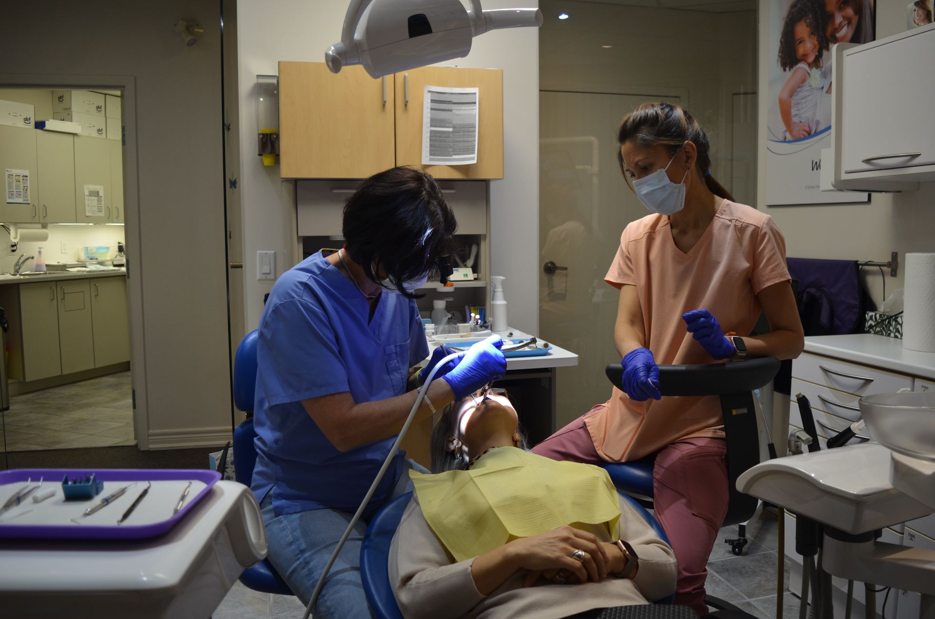 Dental treatment in progress